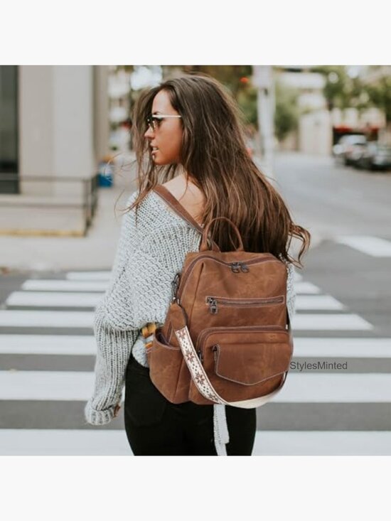 PU Leather Women\'s Fashion Backpack Purse Convertible Handbag Daypack main image 6